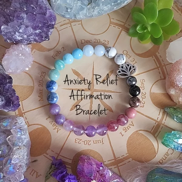 1 pc Anxiety Relief Affirmation Healing Spiritual Peace Tranquility Self-Love Calm Bracelet