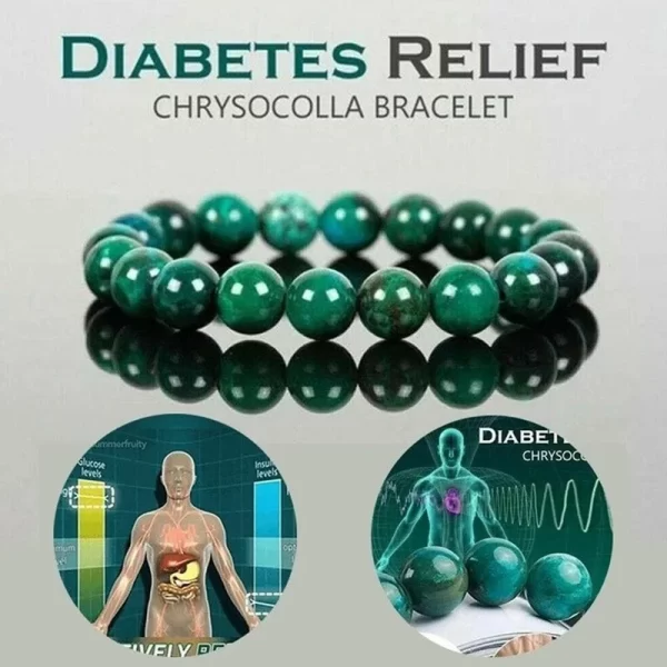 8mm Chrysocolla Malachite Bracelets for Diabetes Relief Natural Stone Bracelet Unisex
