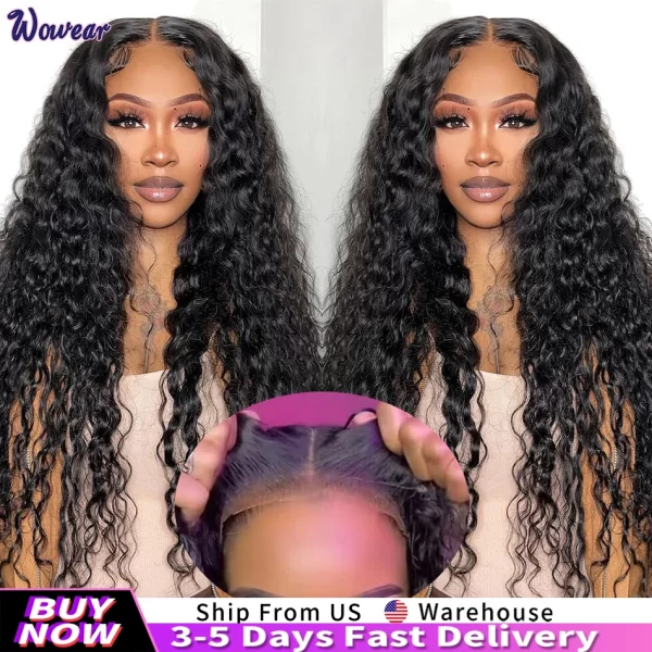 Glueless Wig Deep Wave Human Hair Ready To Wear Pre-Cut Lace Wig For Women