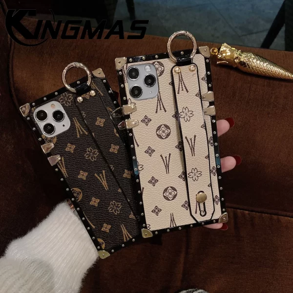 New Luxury Fashion Hand strap Leather Case For Apple Iphone