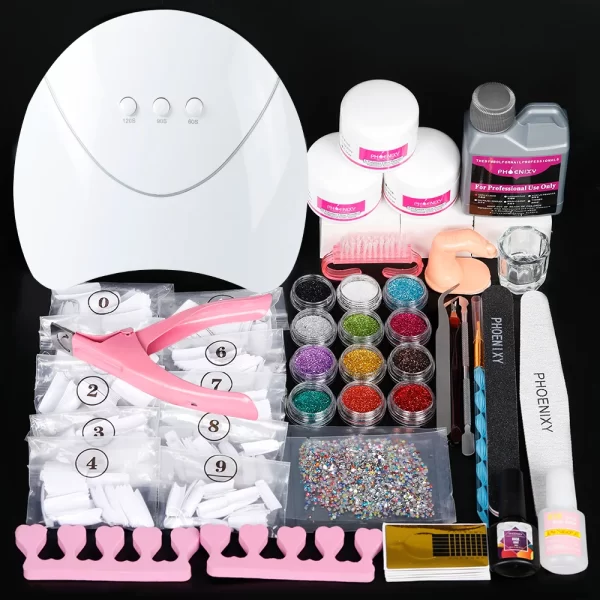 Acrylic Nail Kit Acrylic Powder Semi Permanent Nail Set Crystal Powder Glitter