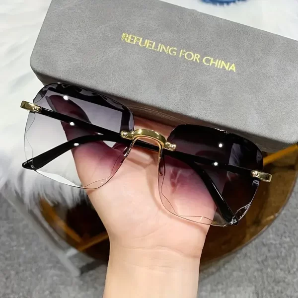 Square Rimless Sunglasses Unisex Luxury Brand Designer Summer Fashion UV400