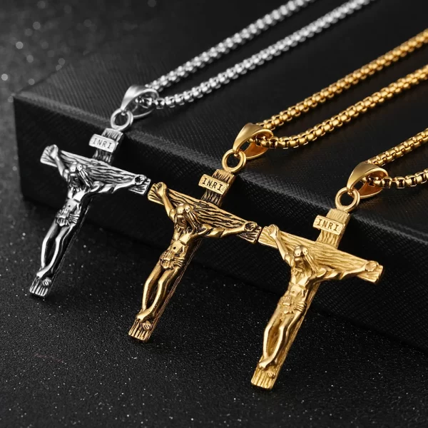 Trendy Cross Necklace for Women 18k Gold Plated