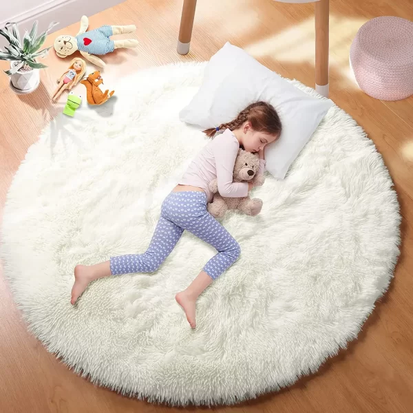 Super Soft Plush Round Pile Fluffy Rug for Home Decor