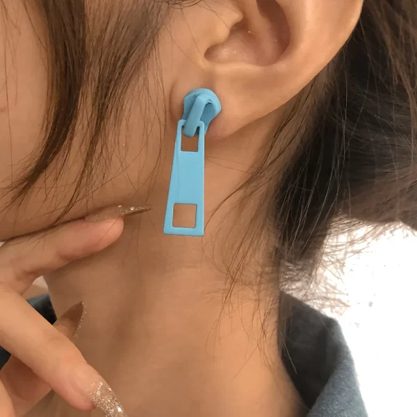 Personality Zipper Stud Earrings Fashion Jewelry For Women