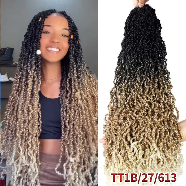 Majesty Twist Curly Passion Crochet Hair Long Synthetic Braiding Hair Extension Pre-Looped Senegalese Twist