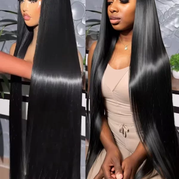 40 46 Inch 13x4 13x6 HD Transparent Bone Straight Lace Front Wigs 220 Density Brazilian Human Hair Wigs For Women