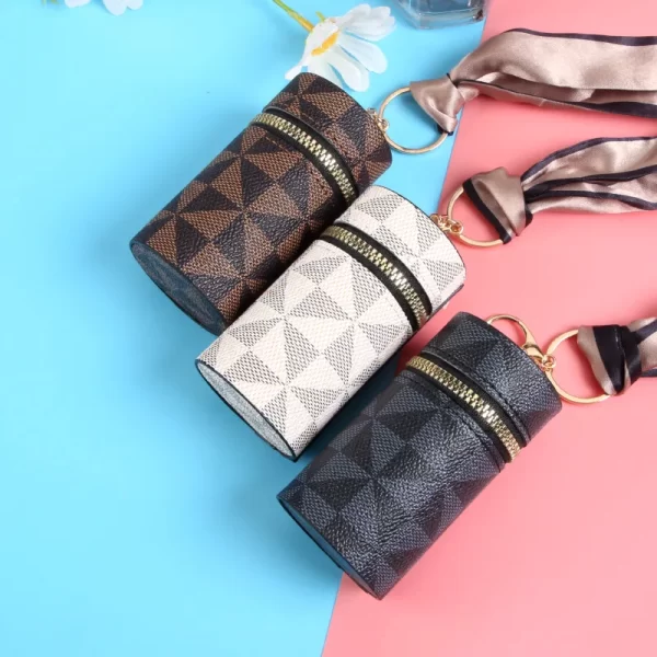 Trendy Women Small Plaid Mini Bag Keychain