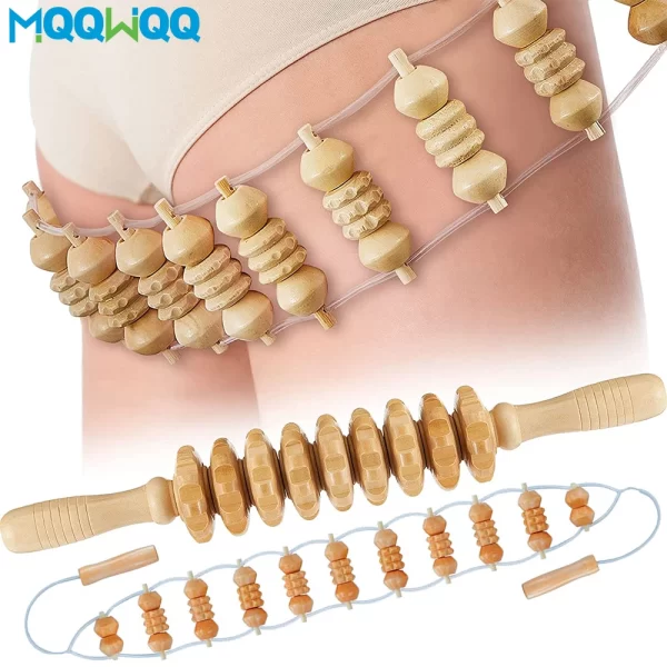 Wooden Massage Roller Wood Therapy Massage Tools for Lymphatic Drainage and Pain Relief